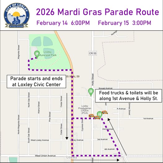 Mardi Gras Parade Route
